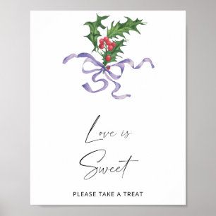 Poster Aquarelle hiver - L'amour est doux prendre un réga