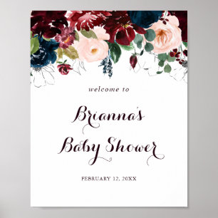 Poster Aquarelle illustrée Baby shower d'automne Bienvenu