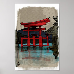 Poster Aquarelle japonaise 2