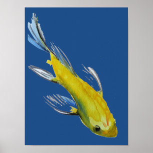 Poster Aquarelle japonaise jaune