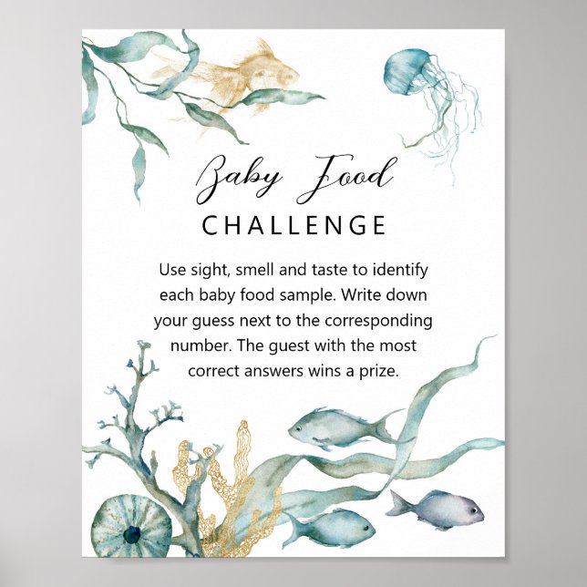 Poster Aquarelle Jellyfish Baby Food Challenge Signal (Devant)
