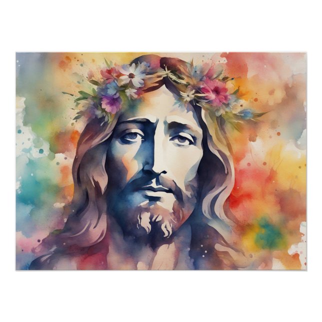 Poster Aquarelle Jésus (Devant)