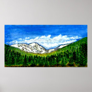Poster Aquarelle jGibney Breckenridge CO 1999art 78x40 P