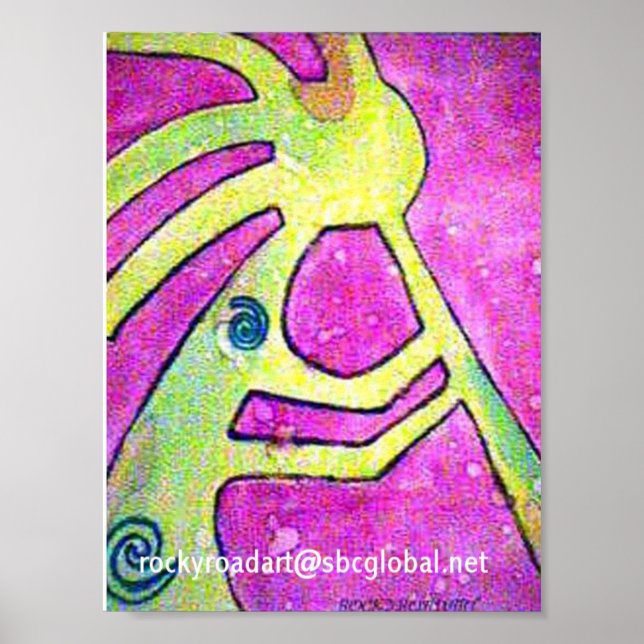 Poster Aquarelle Kokopelli (Devant)