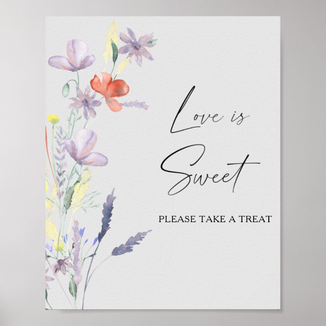 Poster Aquarelle l'amour floral est doux prendre plaisir  (Devant)
