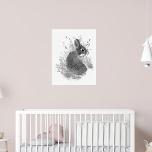 Poster Aquarelle Lapin Mignon Animalier
