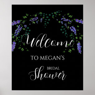 Poster Aquarelle Lavender eucalyptus boho vert