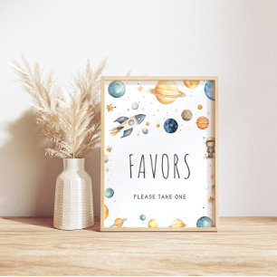 Poster Aquarelle L'espace extra-atmosphérique favorise l'