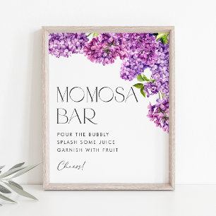 Poster Aquarelle Lilac Fleurs Baby shower Mimosa Bar