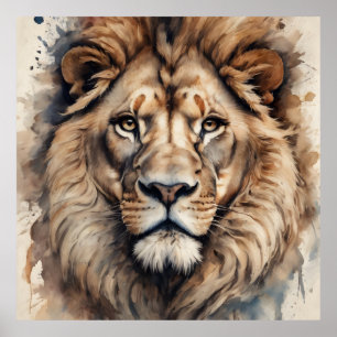 Poster Aquarelle Lion no 5