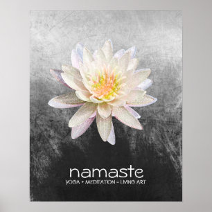 Poster Aquarelle Lotus Fleur Namaste Méditation Yoga