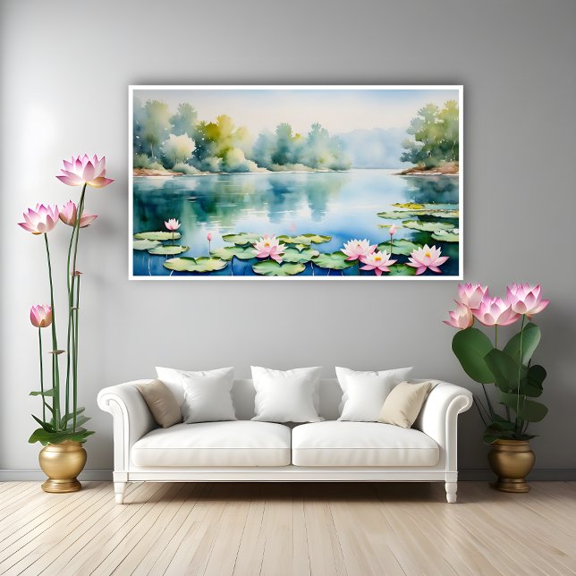 Poster Aquarelle Lotus Pond (Créateur téléchargé)