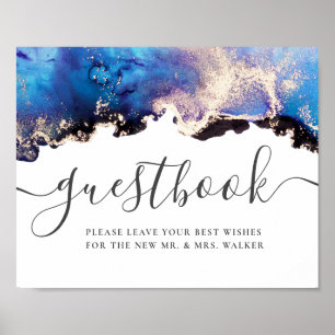 Poster Aquarelle Mariage Personnalisé Signet Livre d'invi