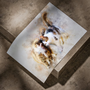 Poster Aquarelle Meilleures Amies Pour Toujours pour chat