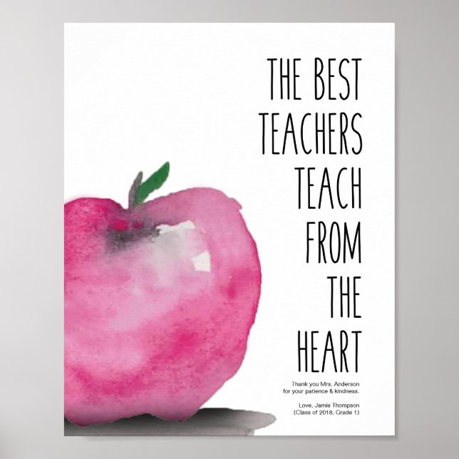 Poster Aquarelle Merci Apple (Devant)