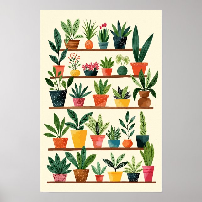 Poster Aquarelle mère plante (Devant)