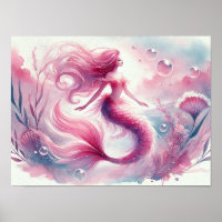 Aquarelle Mermaid Art