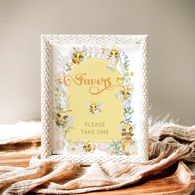 Poster Aquarelle mignonne Bee Faveurs (Créateur téléchargé)