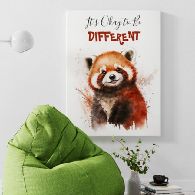 Poster Aquarelle mignonne Panda rouge Motivation (Créateur téléchargé)
