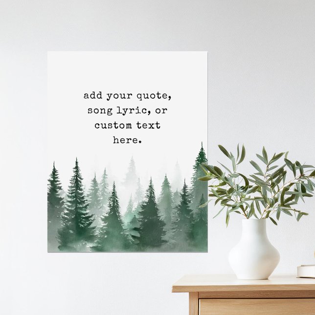 Poster Aquarelle moderne Arbres Citation personnalisée (Créateur téléchargé)