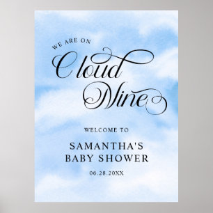 Poster Aquarelle moderne Blue Cloud Neuf Baby shower