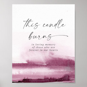 Poster Aquarelle moderne   Rouge Ce Candle Brûle Signe