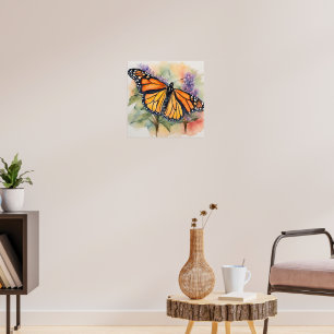 Poster Aquarelle Monarch Papillon Imprimer