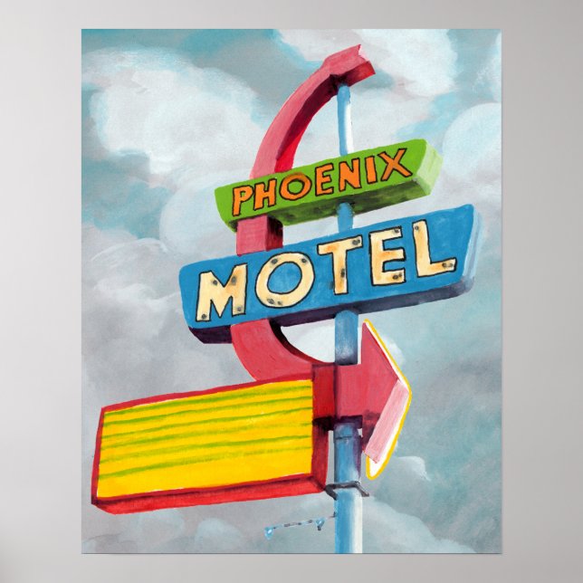 Poster Aquarelle Motel Phoenix (Devant)