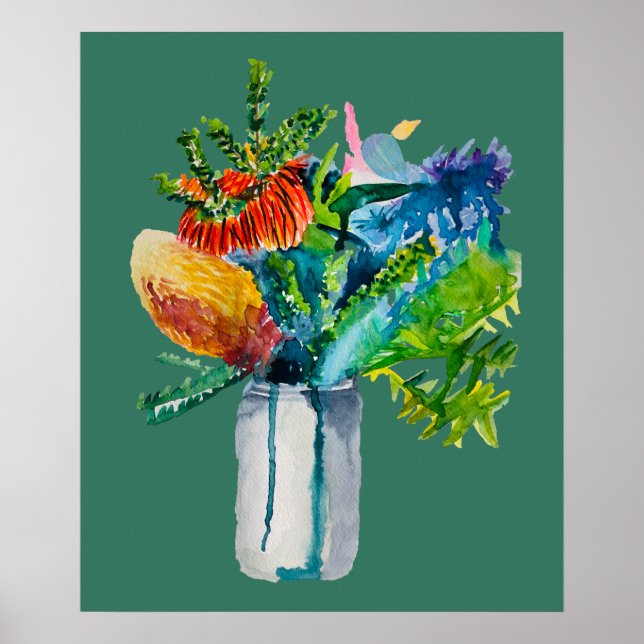 Poster Aquarelle Native Australian Flowers (Devant)