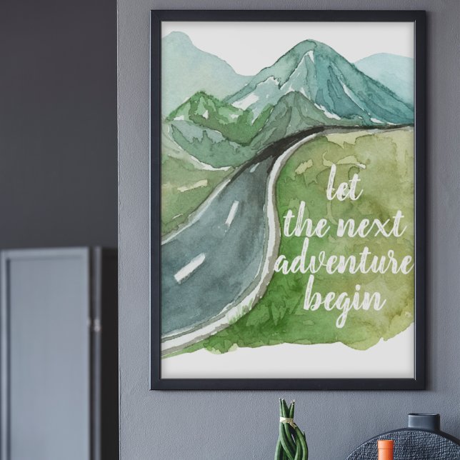 Poster Aquarelle Nature Commençons la prochaine aventure (Créateur téléchargé)