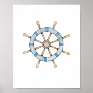Poster Aquarelle Navires Roulettes