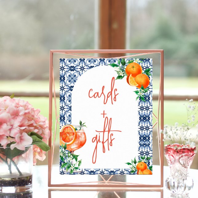 Poster Aquarelle Orange Aperol Spritz Cartes et Cadeaux (Créateur téléchargé)