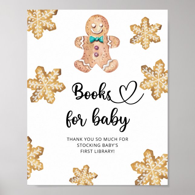 Poster Aquarelle pain d'épices - livres pour bébé (Devant)