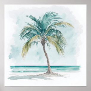 Poster Aquarelle Palm Tree Peinture