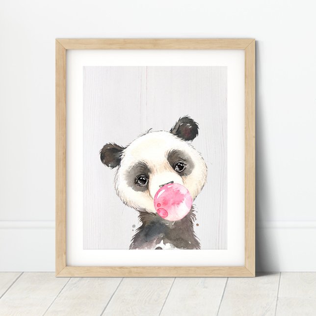 Poster Aquarelle Panda bulle pépinière Art Imprimer (Créateur téléchargé)