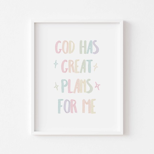 Poster Aquarelle pastel Dieu a de grands plans pour moi (Créateur téléchargé)