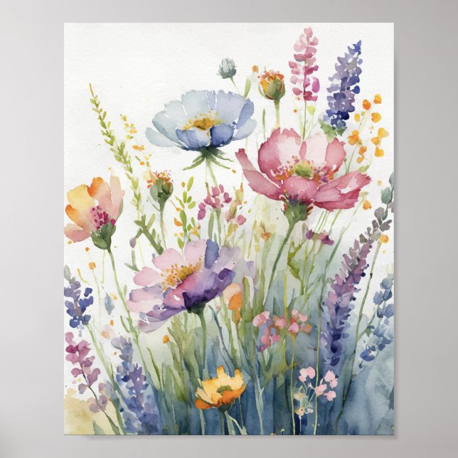 Poster Aquarelle Pastel Flower (Devant)