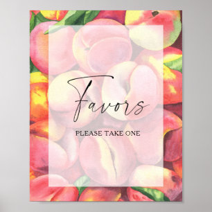 Poster Aquarelle pêche - faveurs nuptiales s'il vous plaî