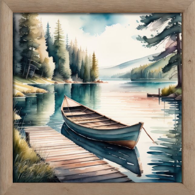Poster Aquarelle Peinture de bateau et de quai (Créateur téléchargé)