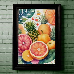 Poster Aquarelle Peinture de fruits secs III
