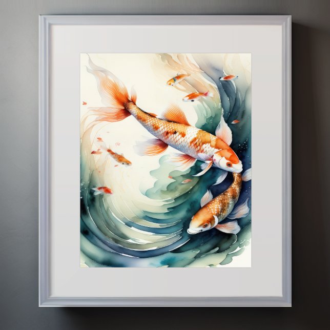 Poster Aquarelle Peinture de Koi Fish III (Créateur téléchargé)