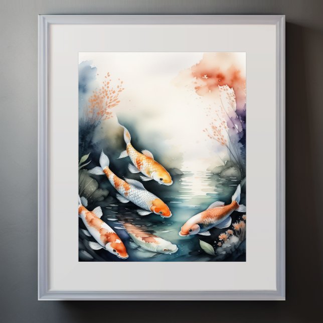 Poster Aquarelle Peinture de Koi Fish IV (Créateur téléchargé)