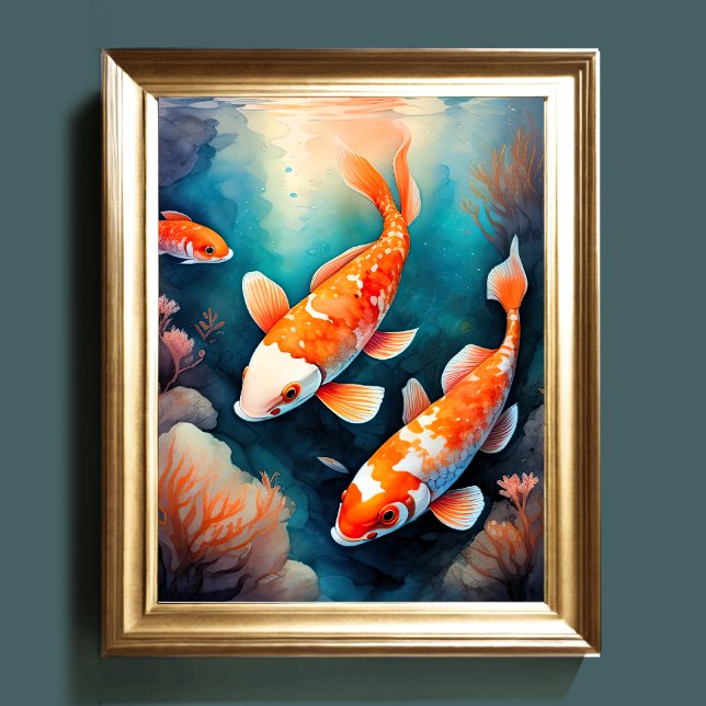Poster Aquarelle Peinture de Koi Fish VI (Créateur téléchargé)
