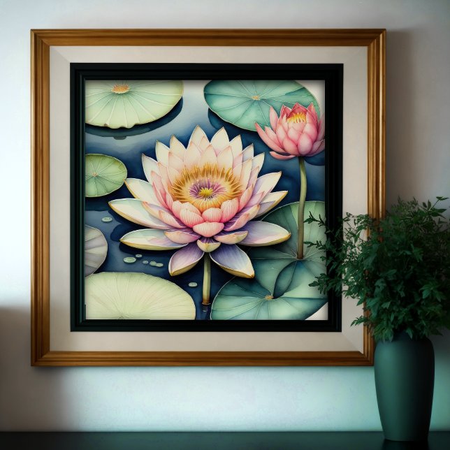 Poster Aquarelle Peinture de la Lys d'eau (Créateur téléchargé)