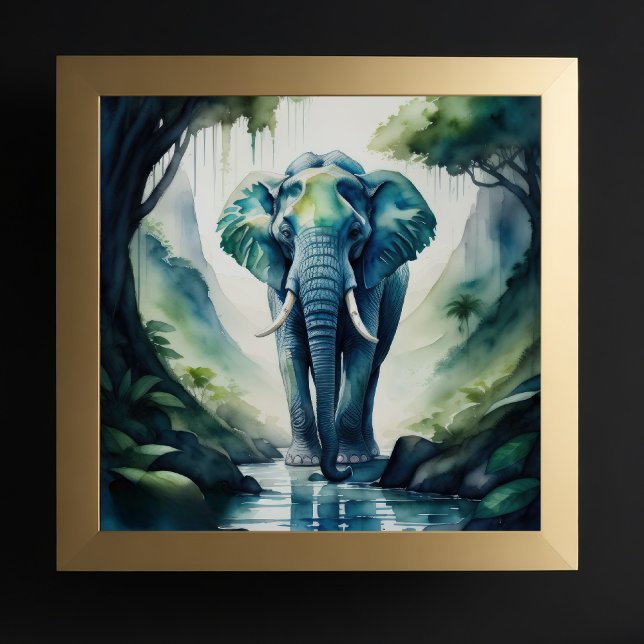 Poster Aquarelle Peinture de l'éléphant 1:1 (Créateur téléchargé)