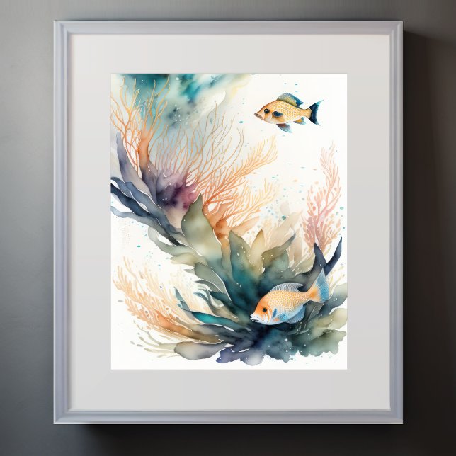 Poster Aquarelle Peinture de poisson (Créateur téléchargé)