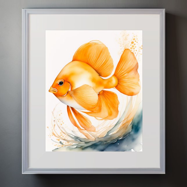 Poster Aquarelle Peinture de poisson orange II (Créateur téléchargé)