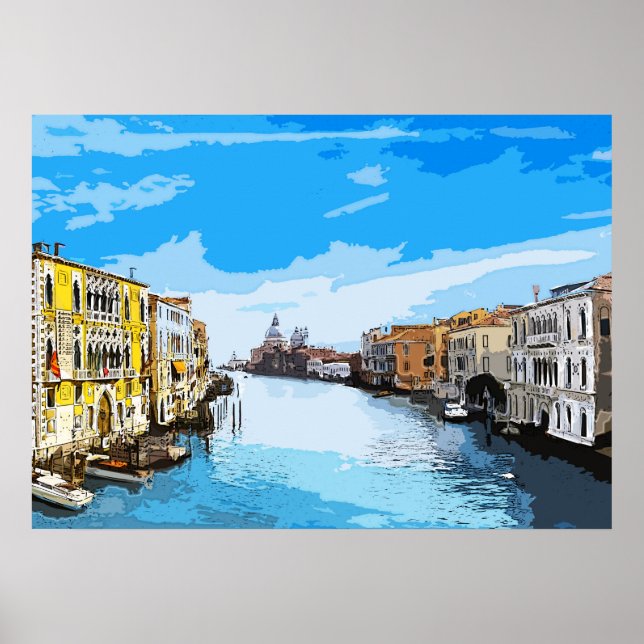 Poster Aquarelle Peinture de Venise, Italie (Devant)