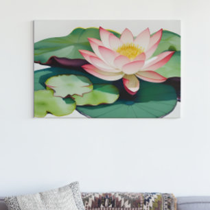 Poster Aquarelle Peinture D'Une Fleur De Lotus