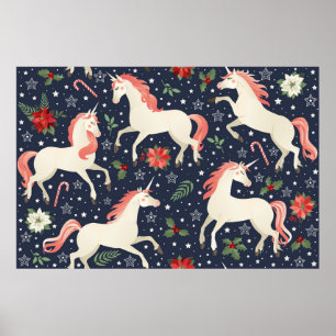 Poster Aquarelle peinture rétro floral continu motif